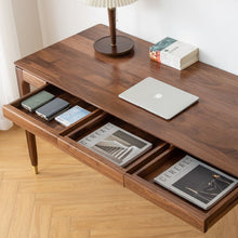 Load image into Gallery viewer, ALIVIA RITZ Modern Desk Console Table Solid Wood desk Natural / Walnut