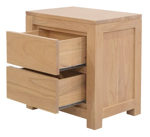 RADISSON Amsterdam Solid Teak Timber 2 Drawer  Bedside