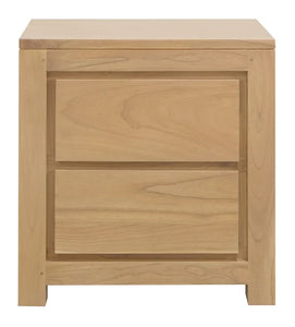 RADISSON Amsterdam Solid Teak Timber 2 Drawer  Bedside