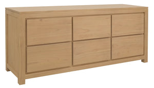 RADISSON Amsterdam Solid Teak Wood Timber 6 Chest of Drawer Dresser