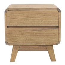 Load image into Gallery viewer, RADISSON Providence 2 Drawer Teak Wood Bedside Table (Natural)