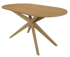 RADISSON Apollo Solid Teak Wood Timber Oval Dining Table 160 cm