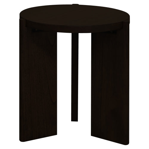 Apollo Mindi Wood Round Side Table, Black