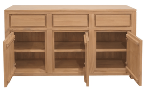 RADISSON Amsterdam Solid Teak Timber 3 Door 3 Drawer Buffet