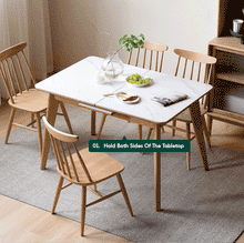 Load image into Gallery viewer, Scandinavian Oak Wood Sintered Stone Extendable Dining Table SHIFTA