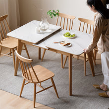 Load image into Gallery viewer, Scandinavian Oak Wood Sintered Stone Extendable Dining Table SHIFTA