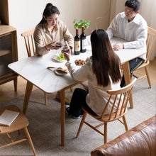 Load image into Gallery viewer, Scandinavian Oak Wood Sintered Stone Extendable Dining Table SHIFTA