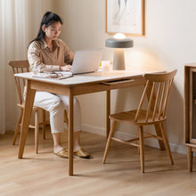 Load image into Gallery viewer, Scandinavian Oak Wood Sintered Stone Extendable Dining Table SHIFTA