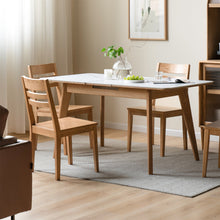 Load image into Gallery viewer, Scandinavian Oak Wood Sintered Stone Extendable Dining Table SHIFTA
