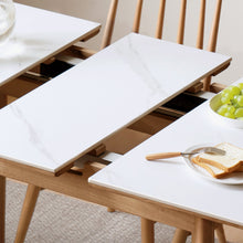 Load image into Gallery viewer, Scandinavian Oak Wood Sintered Stone Extendable Dining Table SHIFTA