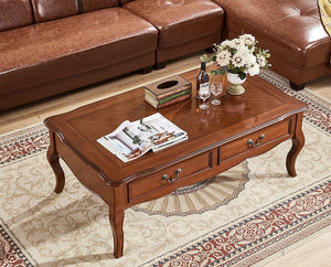 Ava Hilton Coffee Table American Style Solid Wood Square Coffee Table / Rectangular ( Select from 2 Color, 5 Size )
