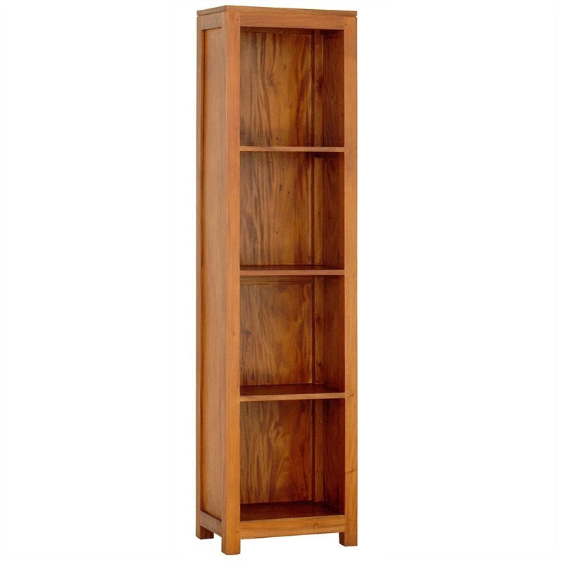 Amstel Teak Timber Slim Bookcase - Light Pecan TFS238BC-000-TA-LP