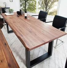 Load image into Gallery viewer, WAREHOUSE SALE AUBREY Modern Industrial Solid Wood Dining Table  ( 4 Color Selection ) Special Price $499 - 899