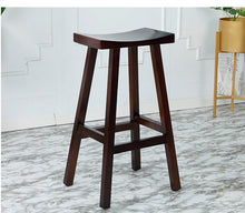 Load image into Gallery viewer, Luca High Bar Stool Solid Wood Saddle High Chair Cafe BR 067 WD