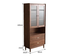 Load image into Gallery viewer, EZRA Glass Display Hutch Cabinet American Pine